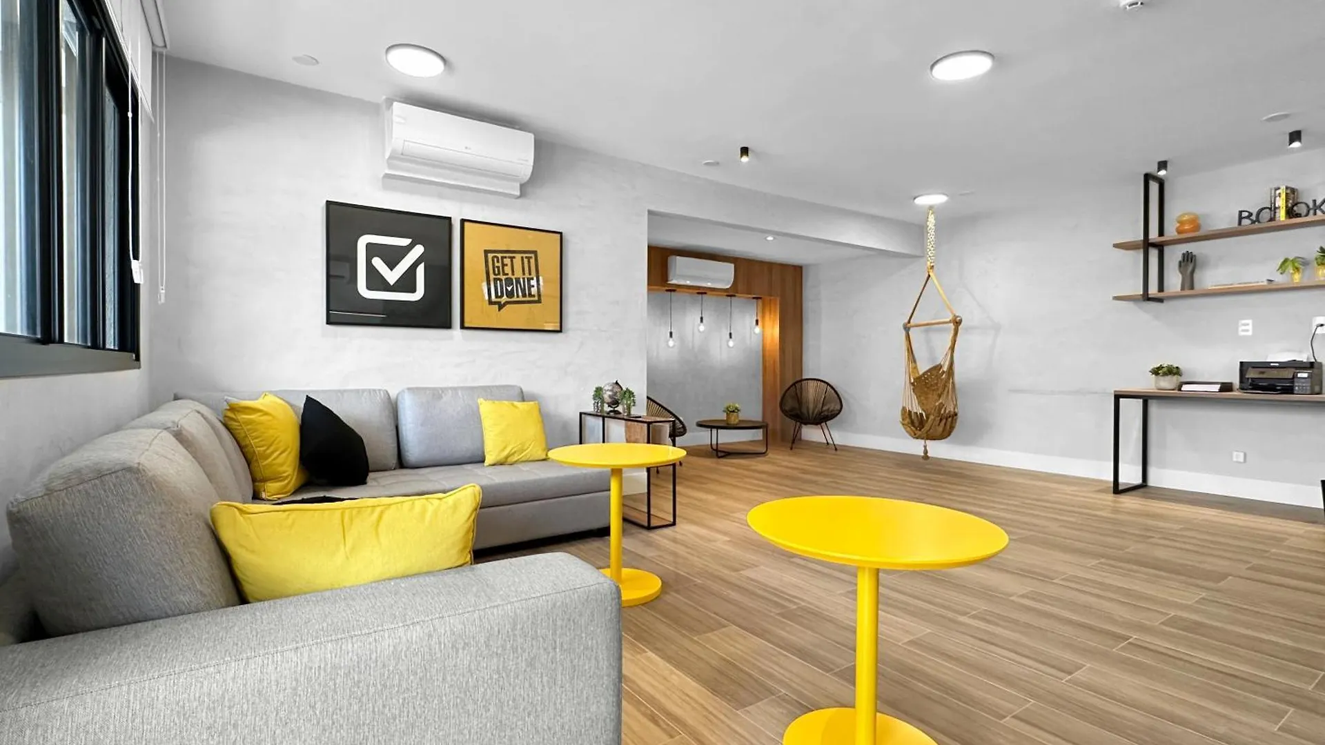 Apartment Air Conditioning Modern Kitchen Balcony Studio Sao Paulo Brazil