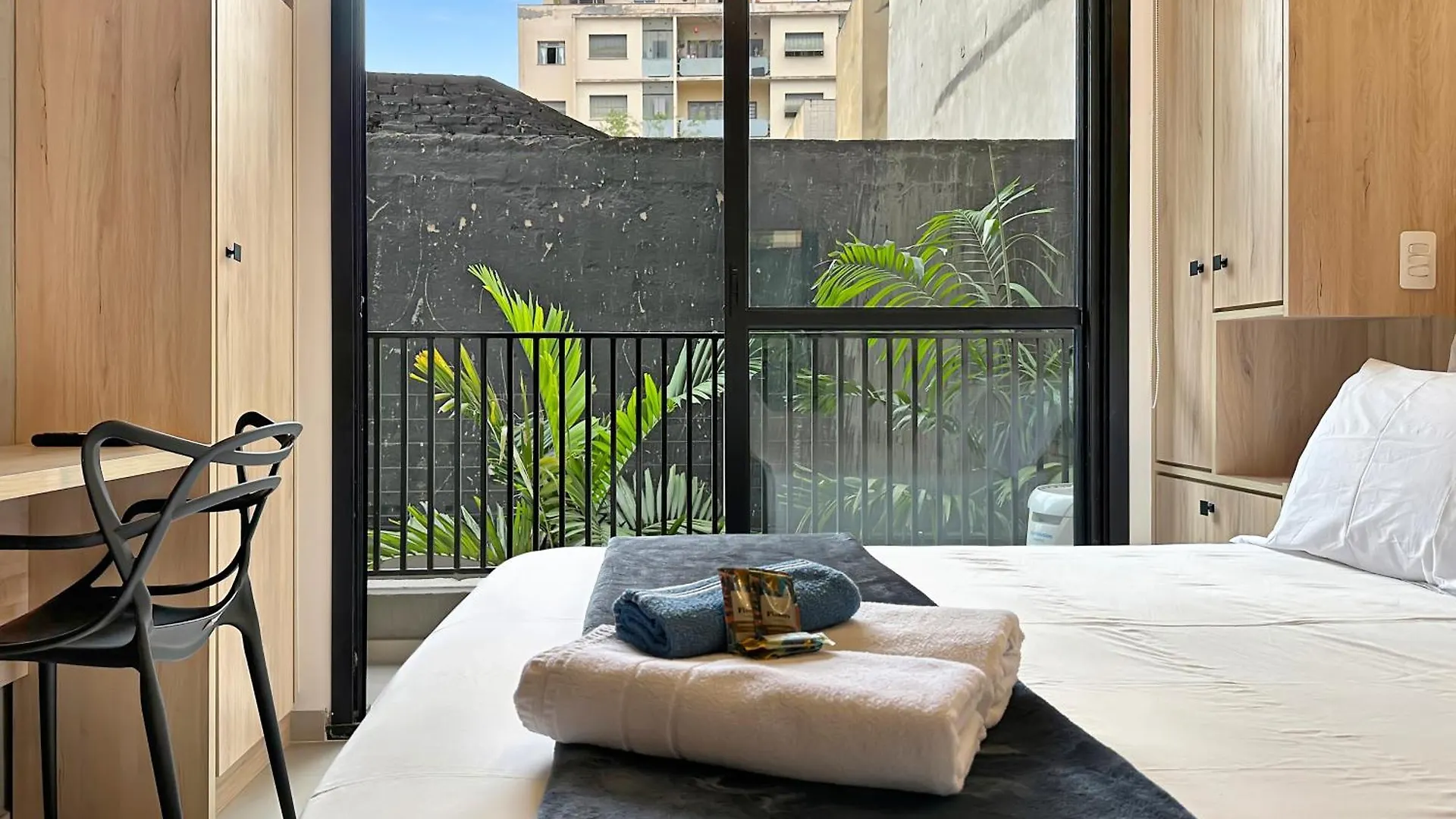 Apartment Air Conditioning Modern Kitchen Balcony Studio Sao Paulo