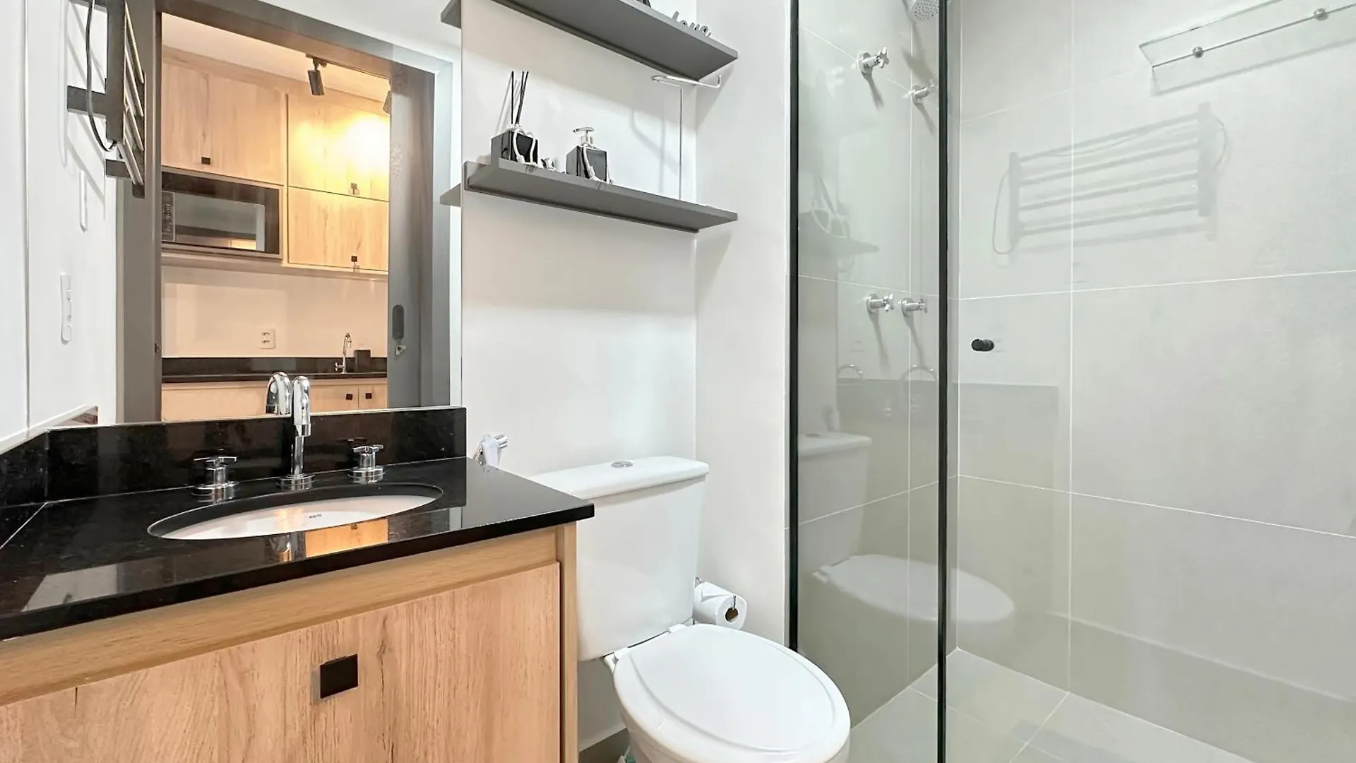 Air Conditioning Modern Kitchen Balcony Studio Sao Paulo
